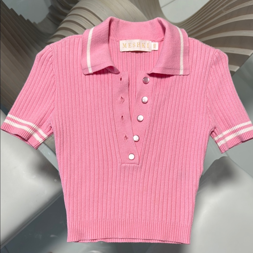 Meshki Cece Pink Ribbed Set Size XS - Picture 5 of 8